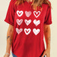 Red Diverse Heart Printed Crewneck Valentines Tee