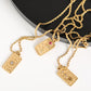 Gold Plated Tarot Card Rhinestone Deocr Valentiens Gift Necklace