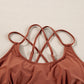 Mineral Red Drawstring Tummy Control Mix-and-match 2pcs Tankini Swimsuit