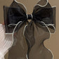 Bristol Black Contrast Trim Wavy Bow Knot Hair Clip
