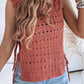 Round Neck Sleeveless Hollow out Crochet Sweater
