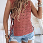 Round Neck Sleeveless Hollow out Crochet Sweater