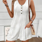 Water Rippling Sleeveless Romper Casual pocket Design Short Jumpsuit