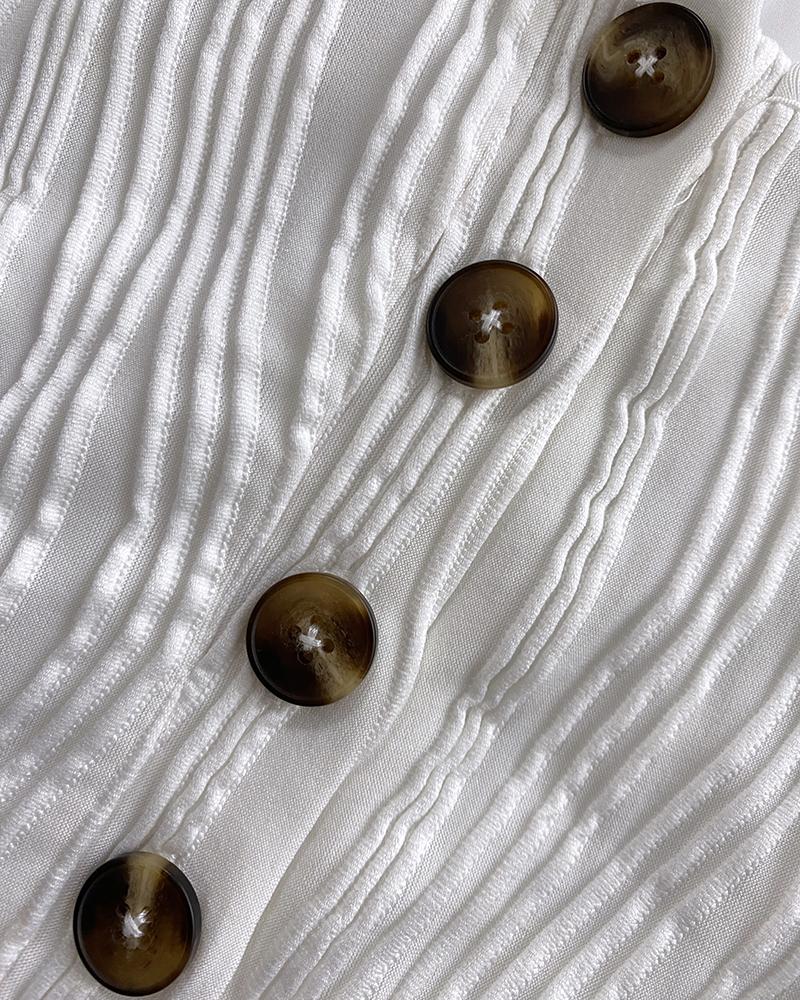 Water Rippling Sleeveless Romper Casual pocket Design Short Jumpsuit