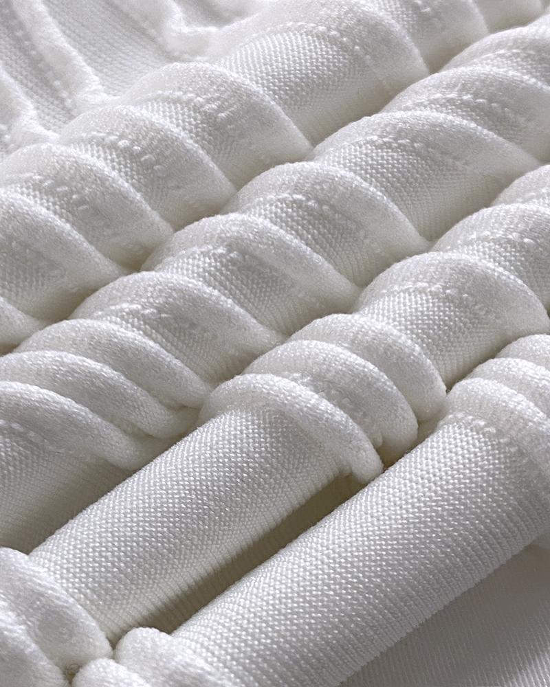 Water Rippling Sleeveless Romper Casual pocket Design Short Jumpsuit