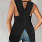 Hollow Out Criss Cross Ribbed Tank Top