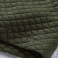 Green Retro Quilted Flap Pocket Button Shacket