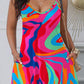 Abstract Print Spaghetti Strap Maxi Dress