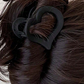 Black Cutout Heart Shape Frosted Small Hair Clip
