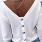 Long Sleeve Backless Buttoned Top