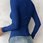 V Neck Overlap Asymmetrical Long Sleeve Top