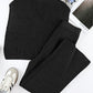 Black Knitted V Neck Sweater and Casual Pants Set