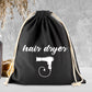 Black Canvas Drawstring Large Storage Bag
