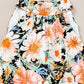 Black Boho Floral Print Knotted Halter Ruffled Maxi Dress