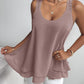 Love Heart Pattern Contrast Lace Layered Chiffon Tank Top