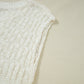 Beige Notched V Neck Short Sleeve Sweater