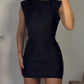 Glitter Rhinestone High Neck Sleeveless Bodycon Dress Casual Slim Fit Party Mini Dress