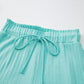 Mint Green Ribbed Button V Neck Tank Top and Shorts Set