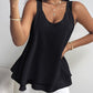 Love Heart Pattern Contrast Lace Layered Chiffon Tank Top