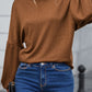 Faux Knit Jacquard Puffy Long Sleeve Top