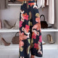 2 Pieces Outfit Floral Print Off Shoulder Bell Sleeve Ruffles Top and Casual Elastic Back Waist Wide Leg Pants Set
