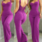 Sweatheart Neck Thick Strap Backless Lace up Jumpsuit