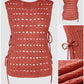 Round Neck Sleeveless Hollow out Crochet Sweater