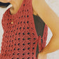 Round Neck Sleeveless Hollow out Crochet Sweater