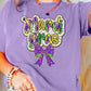 Wisteria mardi gras Bow Printed Crewneck Holiday T Shirt