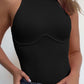 Mock Neck Sleeveless Ribbed Bodysuit