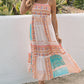 Multicolor Boho Patchwork Print Square Neck Sundress
