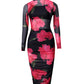 3PCS Crop Top & Shorts Set With Floral Print Sheer Mesh Dress