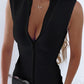Sleeveless Zipper Front Bodycon Dress