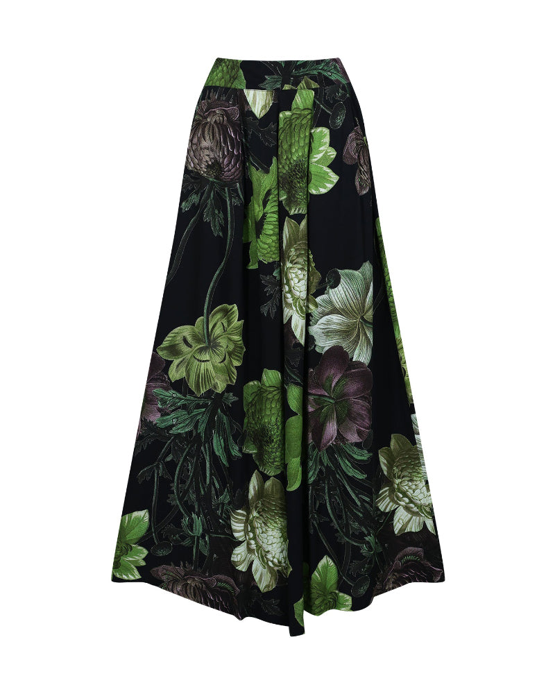 2 Pieces Outfit Plain V Neck Short Sleeve Ruched Top and Casual Floral Print Wide Leg Pants Set