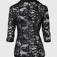 Lapel Neck Lace Patch Single Button Flap Detail Sheer Blazer Coat