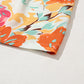 Orange Blooming Floral Print Front Tie Romper