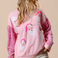 Pink Sequined Santa Claus Long Sleeve Christmas Sweatshirt