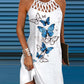 Butterfly Print Hollow Out Casual Dress