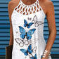 Butterfly Print Hollow Out Casual Dress