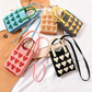 Fiery Red Heart Knitted Crossbody Phone Bag