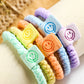 Pink 5Pcs Smile Face Tab Braided Hair Tie Set