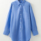 Blue Boyfriend Chest Pocket Tunic Shirt