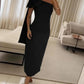 Skew Neck Sleeveless Bowknot Design Maxi Bodycon Evening Dress