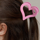 Light Pink Cutout Heart Shape Frosted Small Hair Clip
