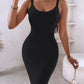 Spaghetti Strap U Neck Casual Maxi Dresses Slim Fit Cami Dress Party Club Bodycon Dress