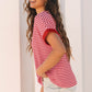 Pink Stripe Knitted Round Neck T Shirt