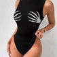 Halloween Skeleton Print Sleeveless Bodysuit