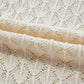 Beige Hollow Out Crochet O Neck Short Sleeve Sweater Tee