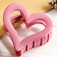 Light Pink Cutout Heart Shape Frosted Small Hair Clip