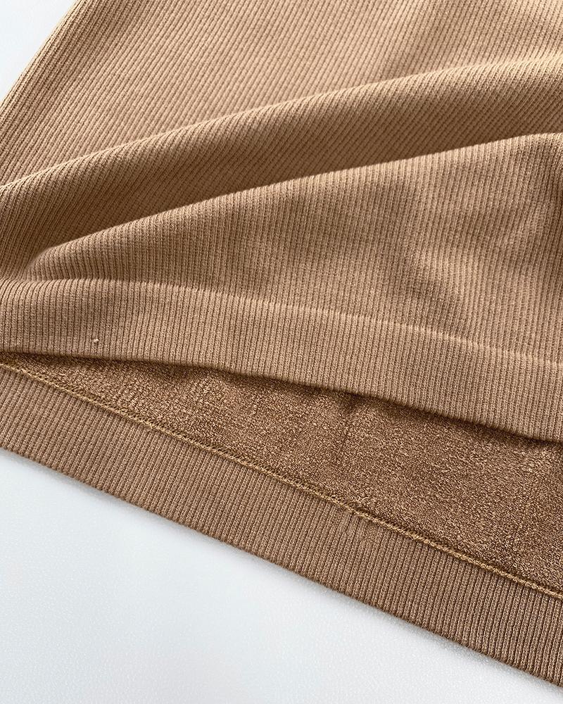 Built in Bra Crewneck Tank Top Terry Towelling Lined Sleeveless Slim Fit Layering Shirt Tops